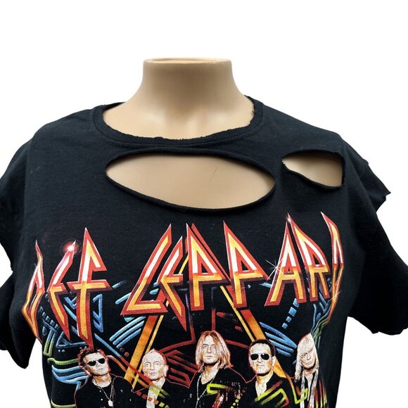 Custom Def‎ Leppard 2020 Tour Rock Band Black Graphic T Shirt Cut-Out  Women S - Picture 10 of 11